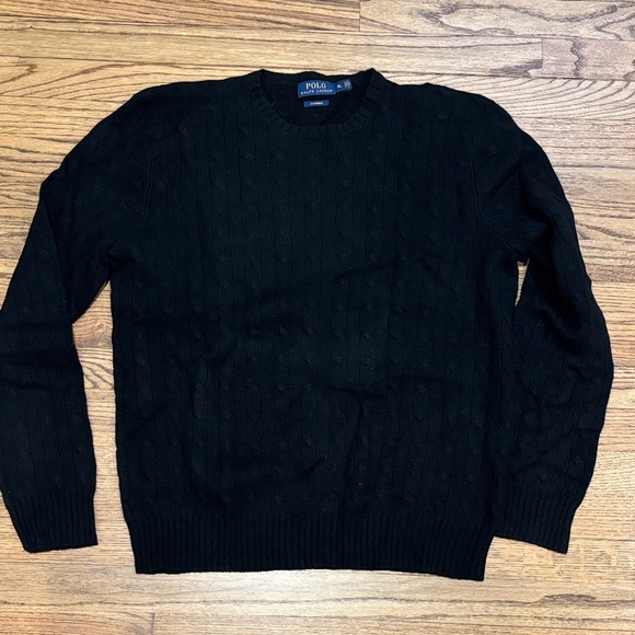 Polo by Ralph Lauren Men's Black Cashmere Crewneck Sweater